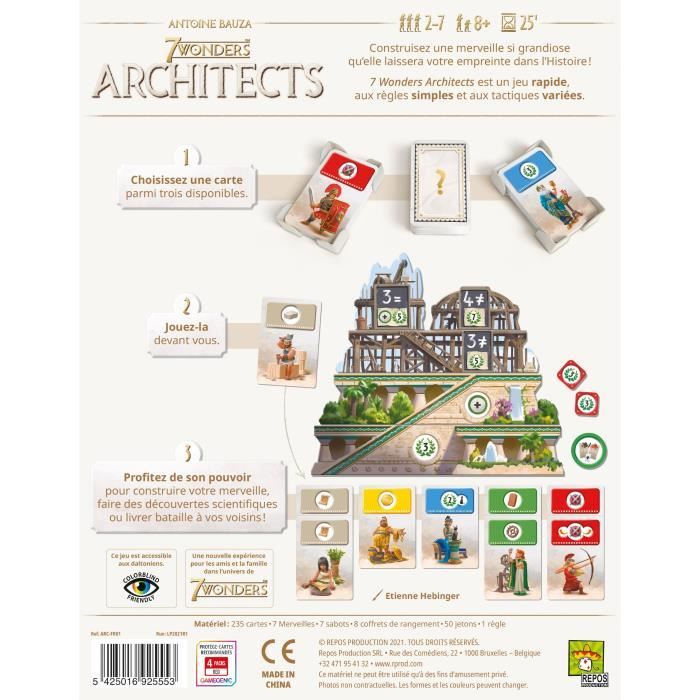 ASMODEE - 7 Wonders: Architects - Age: 8 + - Nombre de joueurs: 2-7 - Mixte - 25 minutes