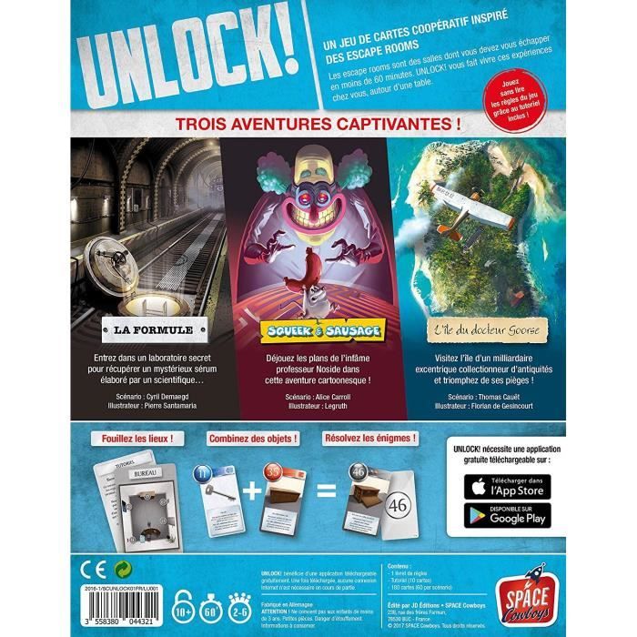 Asmodée - Space Cowboys - Unlock!: Escape Adventures - Unbox Now - Jeu de société - a partir de 10 ans - 2 a 6