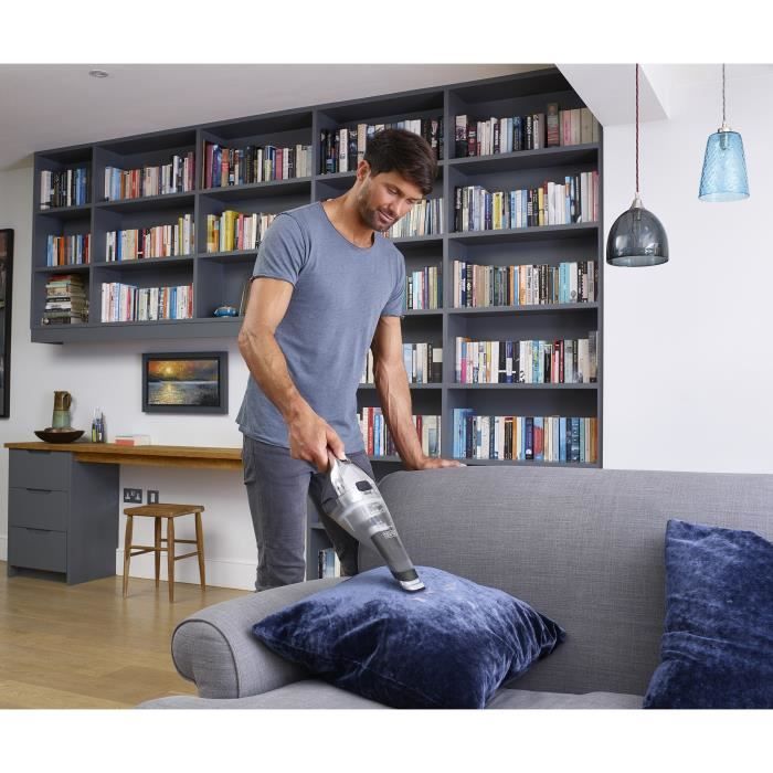 Aspirateur a main sans fil BLACK + DECKER NVC220WC-QW Dustbuster Lithium 7,2V 15,5 AirWatts 385 ml Gris métalisé