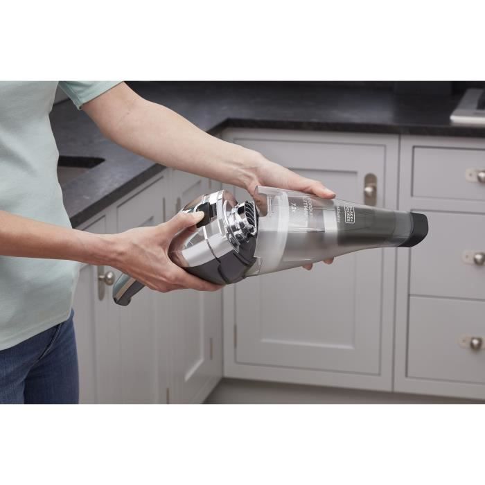 Aspirateur a main sans fil BLACK + DECKER NVC220WC-QW Dustbuster Lithium 7,2V 15,5 AirWatts 385 ml Gris métalisé