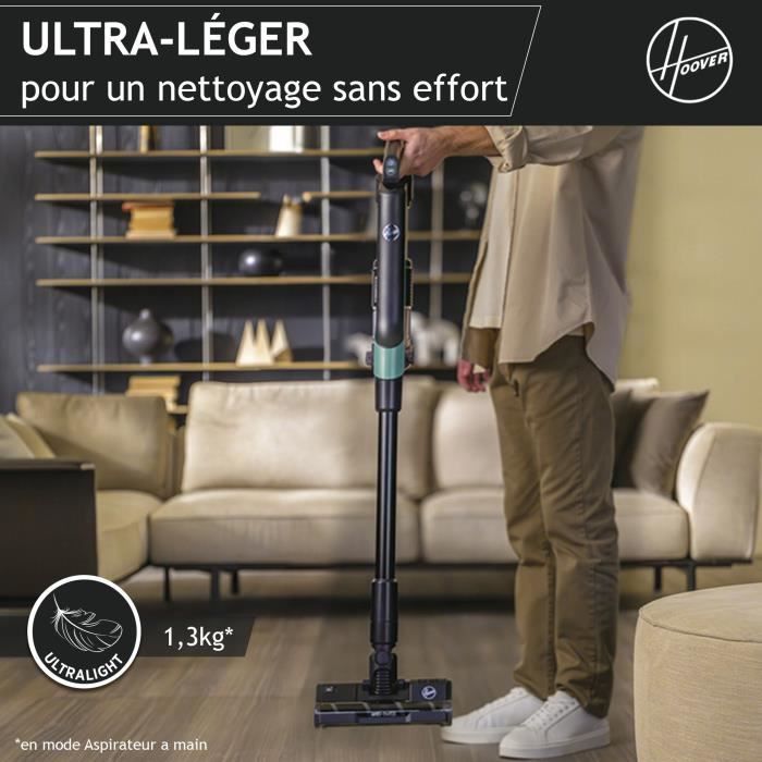 Aspirateur Balai sans Fil - HOOVER HF201P - Ultra-léger Puissant 50AW Turbobrosse Spécial Animaux Technologie Ultra