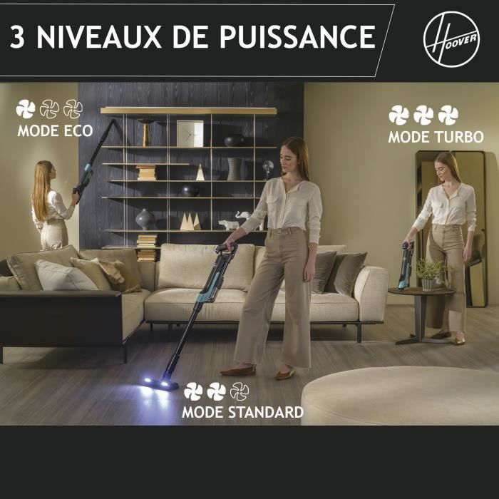 Aspirateur Balai sans Fil - HOOVER HF201P - Ultra-léger Puissant 50AW Turbobrosse Spécial Animaux Technologie Ultra