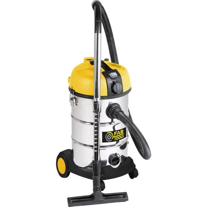 Aspirateur eau et poussiere FARTOOLS - NET-UP30-P - Cuve inox - 30L (avec fonction décolmatage)