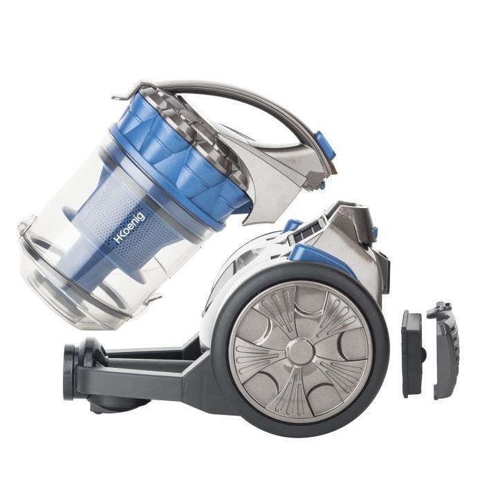 Aspirateur multicyclonique sans sac HKoeNIG Compact and pet + Régulateur de puissance - Classe