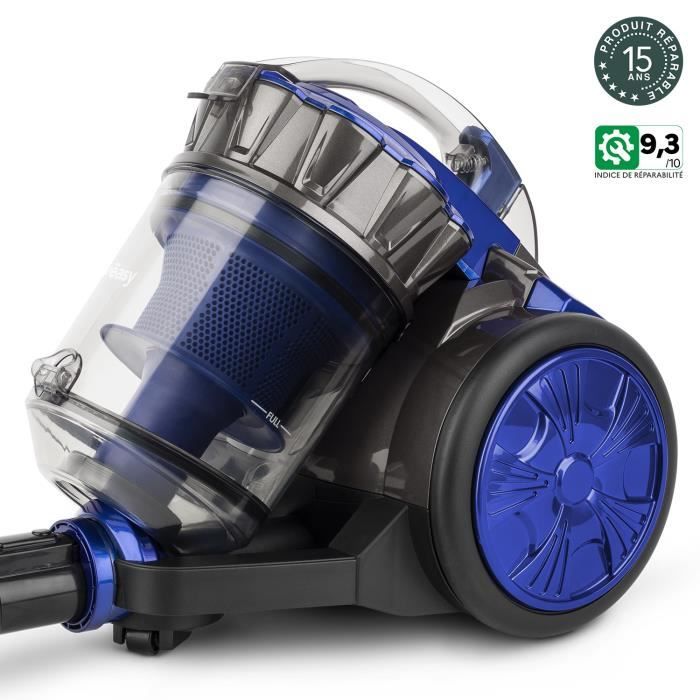 Aspirateur Multicyclonique sans sac WEASY - 2L - Tube télescopique en aluminium - Triple A - Cable 5m - Classe