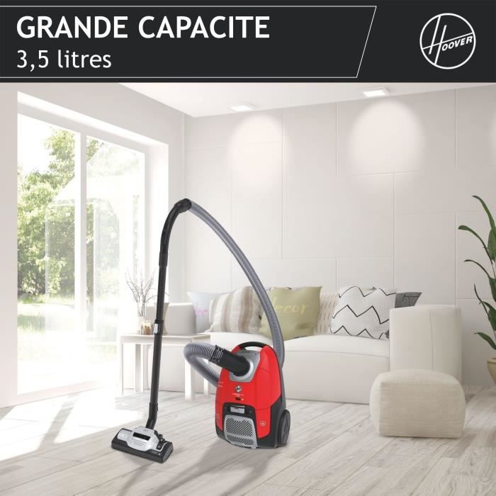 Aspirateur Traineau avec Sac - HOOVER HE510HM - 700 W - 4 L - 65 dBA - Spécial parquet