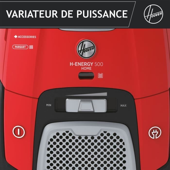 Aspirateur Traineau avec Sac - HOOVER HE510HM - 700 W - 4 L - 65 dBA - Spécial parquet