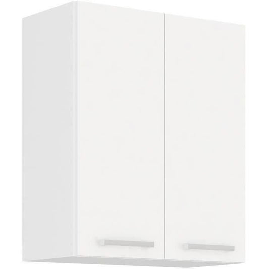 ATLAS Meuble haut 2 portes - Décor blanc - L60 x P31 x H72 cm