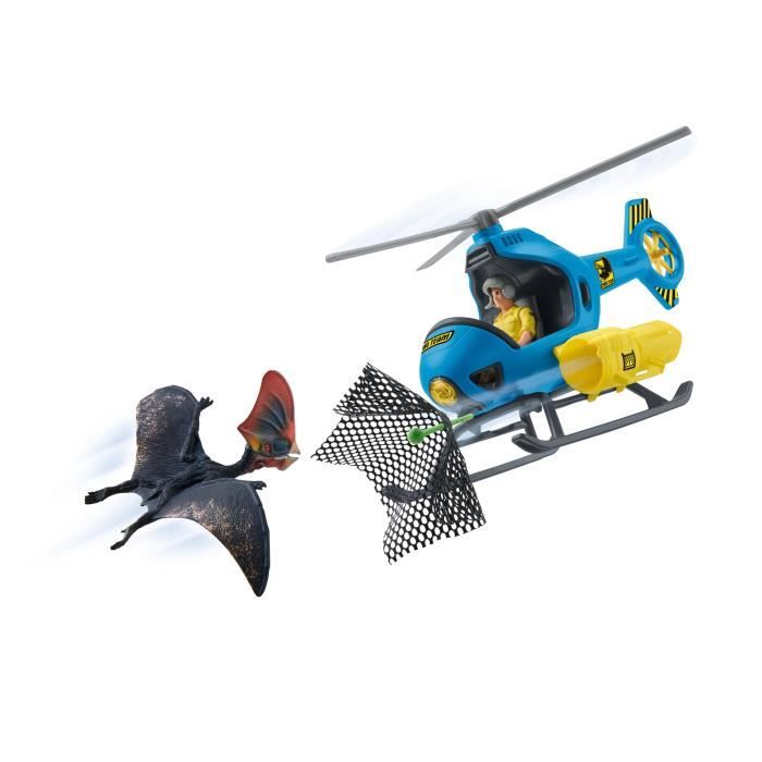 Attaque aérienne Coffret schleich avec 1 hélicoptere 1 figurine humaine et 1 dinosaure tapejara Ensemble de Jouets