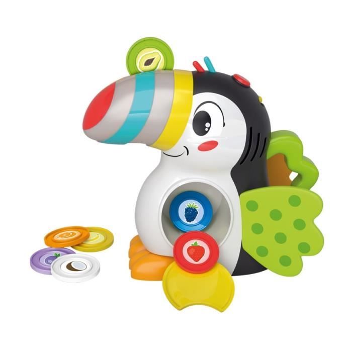 Baby Clementoni - Milan le toucan gourmand - Jeu éducatif avec fonctions éléctroniques - Bec lumineux - Ailes en tissu