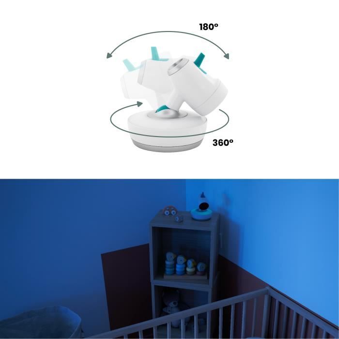 Babymoov Caméra Additionnelle Motorisée Orientable a 360° pour Babyphone Vidéo Yoo Moov