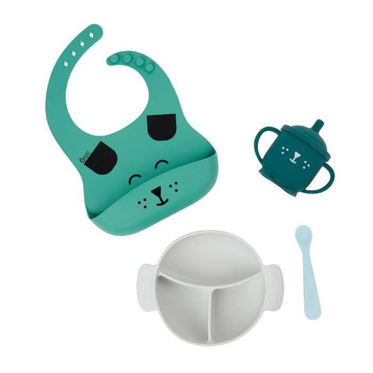 Babymoov Coffret Repas 15-24 m LEARN’ISY 1 Bol 1 Tasse 1 Bavoir 1 Cuillere Chien