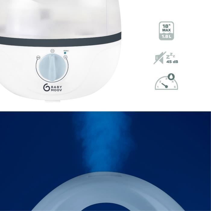 BABYMOOV Hygro - Humidificateur d’air chambre bébé - Silencieux - Vapeur froide