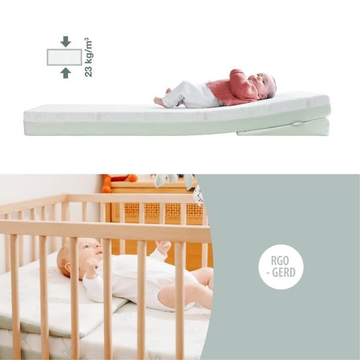 BABYMOOV Plan incliné Cosymat Antibactérien élimine naturellement les bactéries adapté aux matelas 60x120 cm