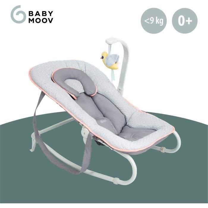 BABYMOOV Transat bébé graphik balancelle ou fixe molletonné pliage compact déhoussable peche