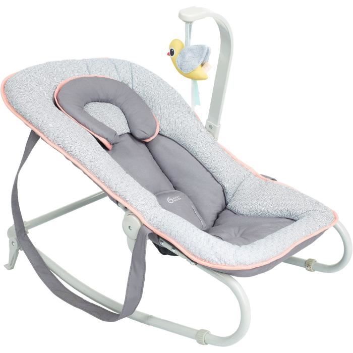 BABYMOOV Transat bébé graphik balancelle ou fixe molletonné pliage compact déhoussable peche