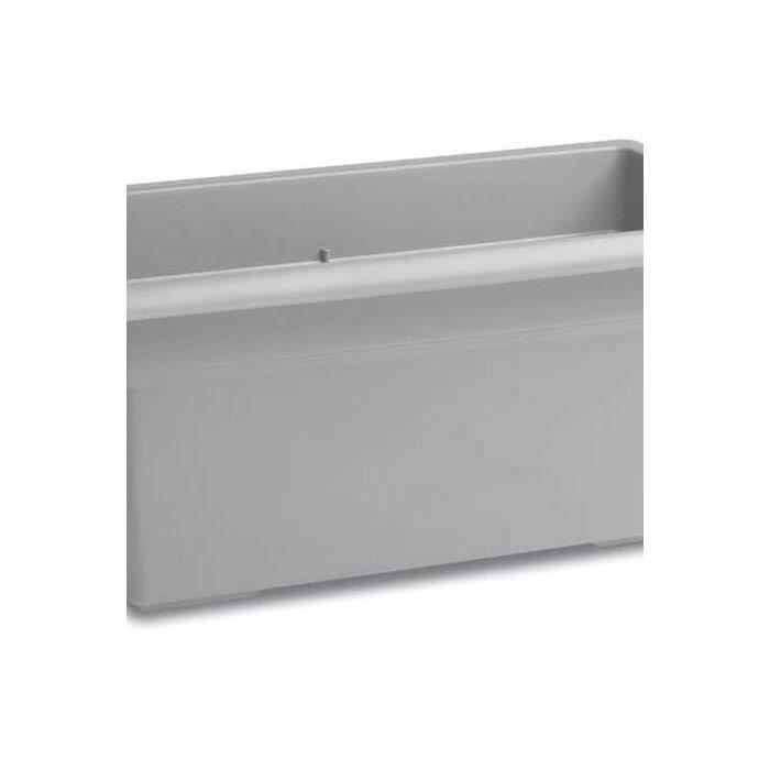 Bac a fleur rectangulaire MEDITERRANEO - 60L - 80 cm - Pmastique - Stone grey - Paloma Tech