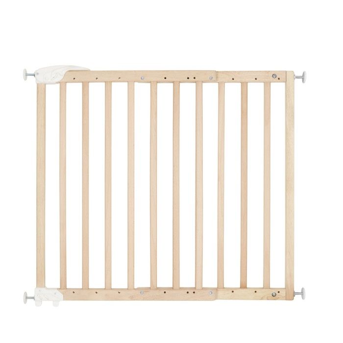 Badabulle Barriere de Sécurité Deco Pop - Barriere Extensible pour Ouverture de 63 a 106cm - Fixation Vis Bois Naturel