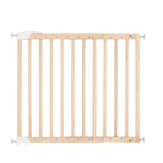 Badabulle Barriere de Sécurité Deco Pop - Barriere Extensible pour Ouverture de 63 a 106cm - Fixation Vis Bois Naturel