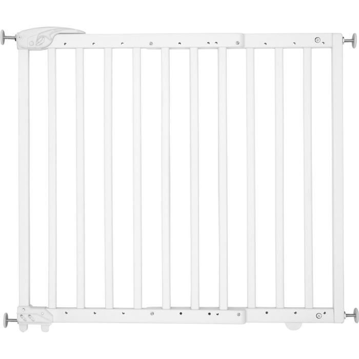 Badabulle Barriere de Sécurité Deco Pop - Barriere Extensible pour Ouverture de 63 a 106cm - Fixation Vis Blanc