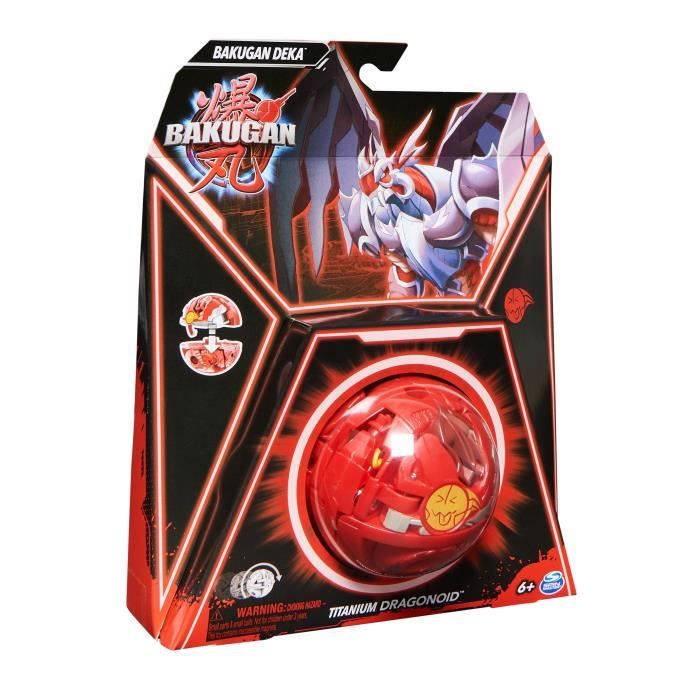 BAKUGAN - PACK 1 Bakugan DEKA - Rouge - Figurine d’action et jeu d’adresse pour enfant