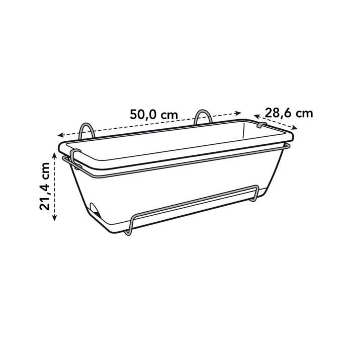 Balconniere Elho Barcelona Allin1 50 - Marron - L 50 x B 28 x H 19 cm - Balconextérieur - 100% recyclé - Paloma Tech