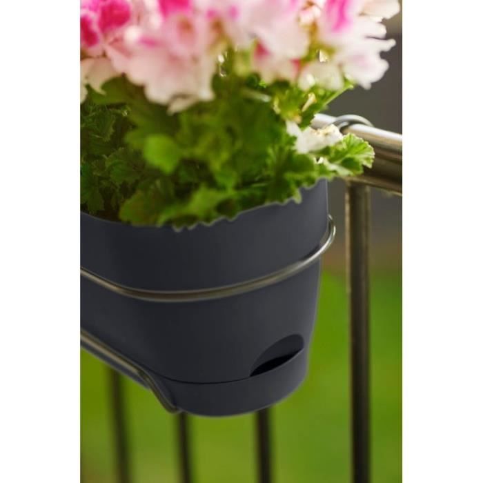 Balconniere ELHO Vibia Campana Allin1 Rectangulaire - Ø 70 - Plastique - 11 l - Anthracite - Paloma Tech