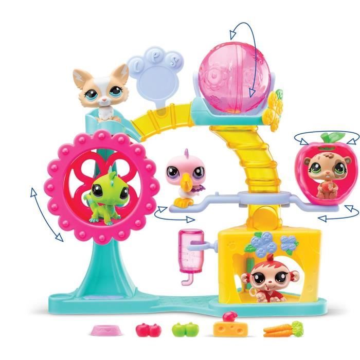 BANDAI - Littlest Pet Shop - Coffret Fun Factory - Ensemble de jeu avec 2 animaux décor et accessoires - BF00519