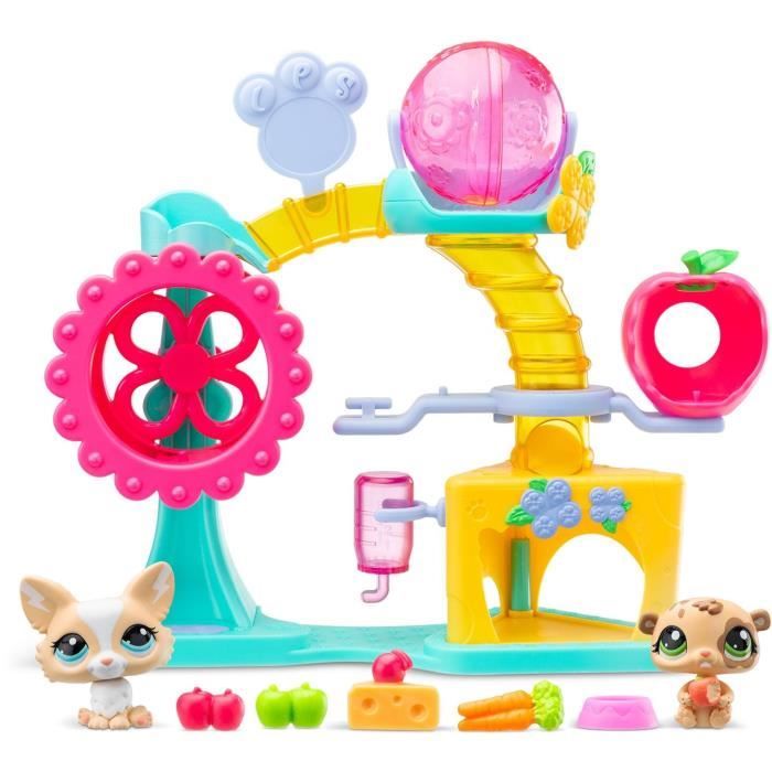 BANDAI - Littlest Pet Shop - Coffret Fun Factory - Ensemble de jeu avec 2 animaux décor et accessoires - BF00519