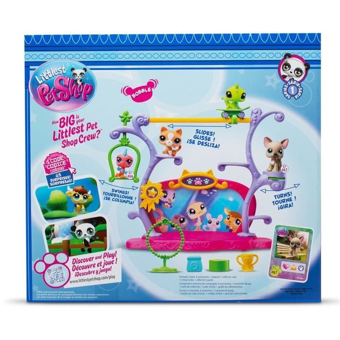 BANDAI - Littlest Pet Shop - Coffret Pets Got Talent - Ensemble de jeu avec 2 animaux décor et accessoires - BF00558