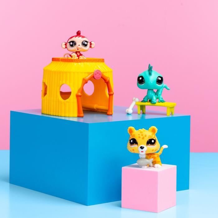 BANDAI - Littlest Pet Shop - Pack Tiki Jungle - 3 animaux et accessoires - BF00515