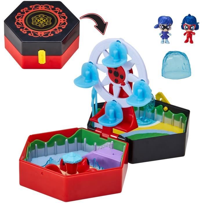 BANDAI - Miraculous Ladybug - Mini univers Chibi Parc d’attractions - Mini figurines Marinette et Climatika incluses