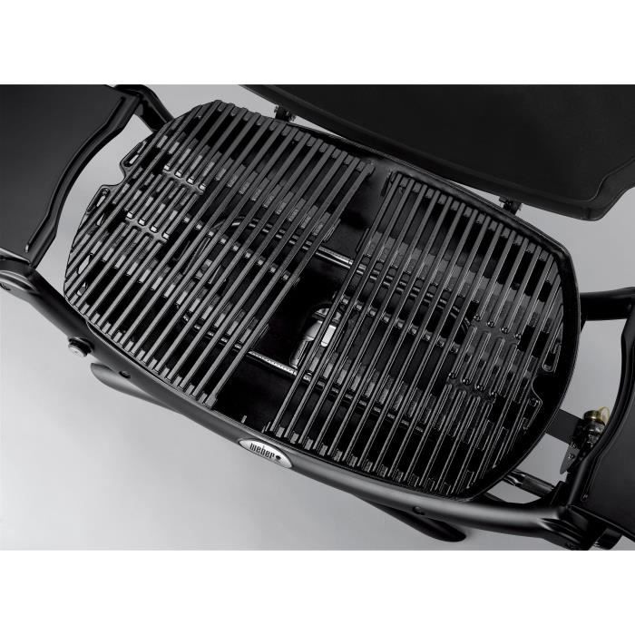 Barbecue a charbon WEBER Q2000 Black - 2 grilles de cuisson 55x39 cm - Cuve aluminium - Etageres rabattables - Paloma Tech