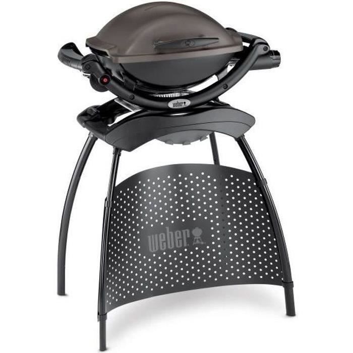 Barbecue a gaz Weber Q 1000 - Noir - Surface de cuisson 43x32cm - Allumage piézoélectrique - Paloma Tech