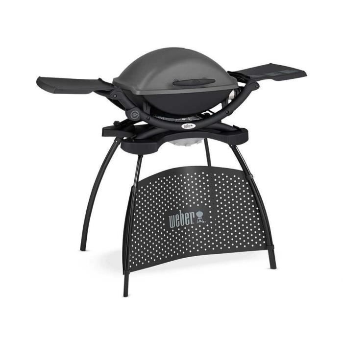 Barbecue électrique WEBER Q2400 avec stand - Grille acier 55x39 cm - Couvercle avec réflecteur de chaleur - Gris - Paloma Tech