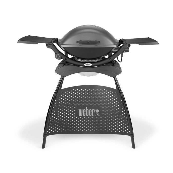 Barbecue électrique WEBER Q2400 avec stand - Grille acier 55x39 cm - Couvercle avec réflecteur de chaleur - Gris - Paloma Tech