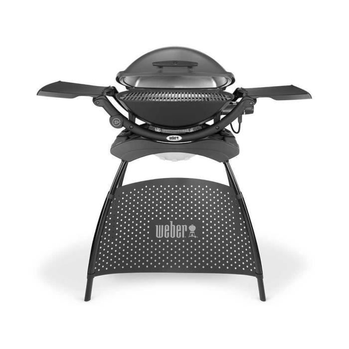 Barbecue électrique WEBER Q2400 avec stand - Grille acier 55x39 cm - Couvercle avec réflecteur de chaleur - Gris - Paloma Tech