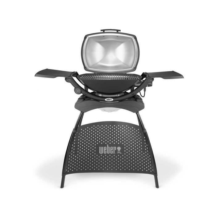 Barbecue électrique WEBER Q2400 avec stand - Grille acier 55x39 cm - Couvercle avec réflecteur de chaleur - Gris - Paloma Tech