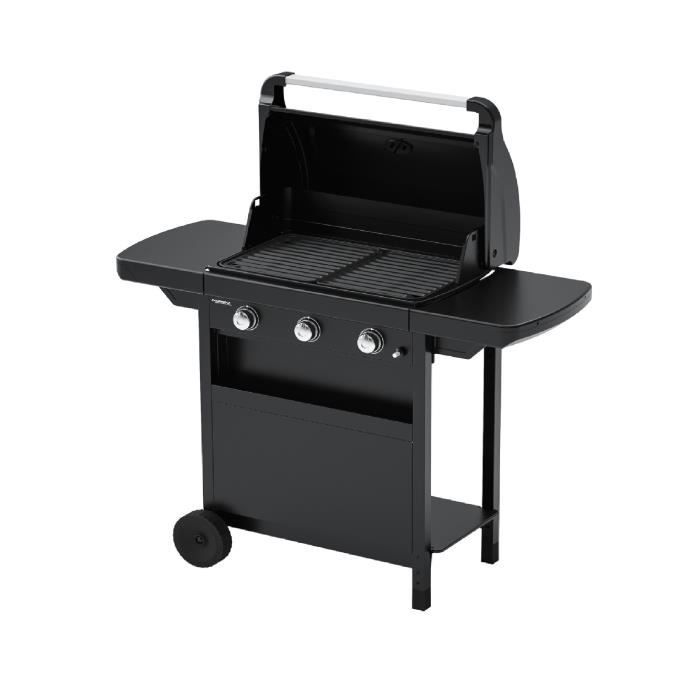 Barbecue gaz CLASS 3L COMPACT 3 brûleurs en acier - Surface de cuisson 60x35 cm - L 124 x P 55 x H 109 cm - Paloma Tech