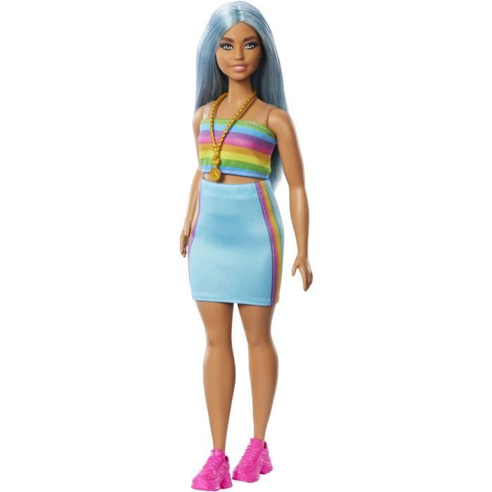 Barbie-Barbie Fashionistas-Poupée cheveux bleus 65eme anniversaire HRH16