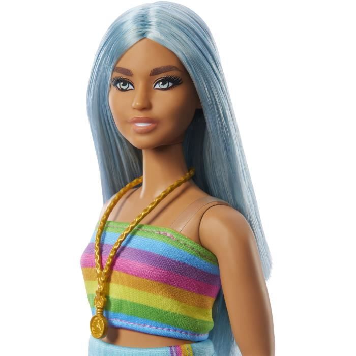 Barbie-Barbie Fashionistas-Poupée cheveux bleus 65eme anniversaire HRH16