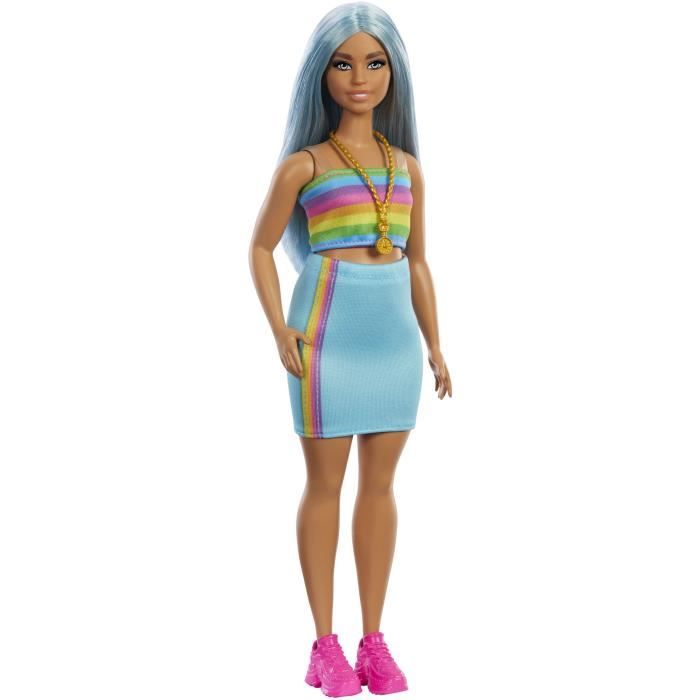 Barbie-Barbie Fashionistas-Poupée cheveux bleus 65eme anniversaire HRH16