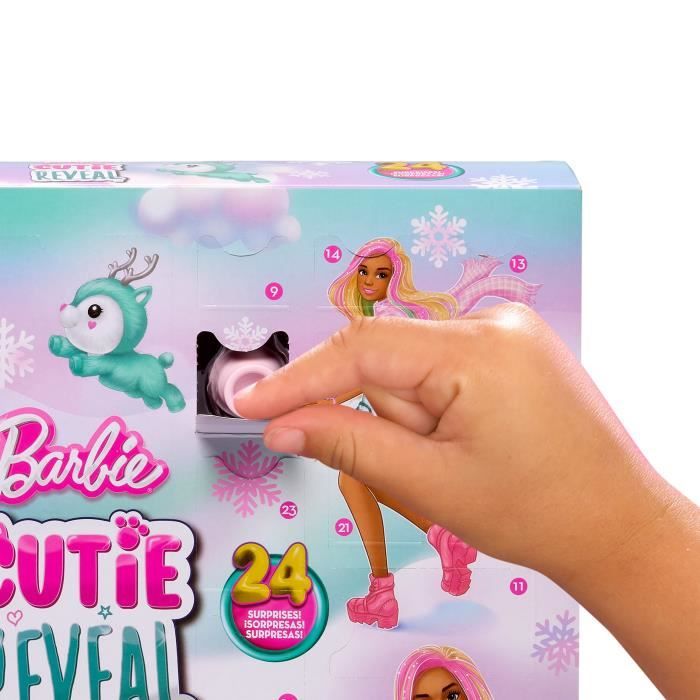 Barbie-Calendrier de l’Avent Cutie Reveal-1 poupée et 24 surprises HJX76