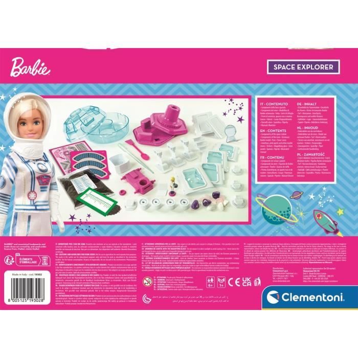 Barbie - Clementoni - Exploratrice spatiale - Poupée Astronaute - Jeu Scientifique Botanique