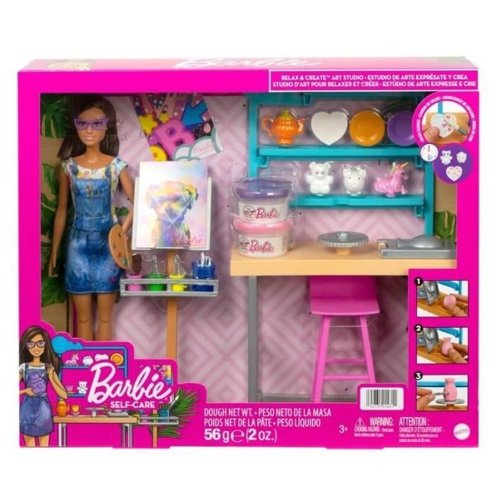 Barbie - Coffret atelier artistique - Poupée mannequin - Des 3 ans HCM85