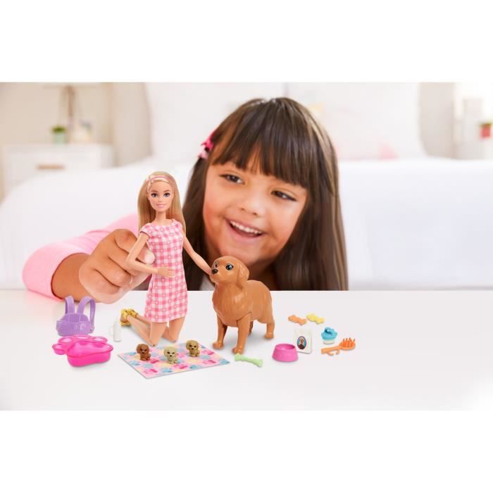 Barbie - Coffret naissance des chiots - Poupée mannequin - Des 3 ans HCK75