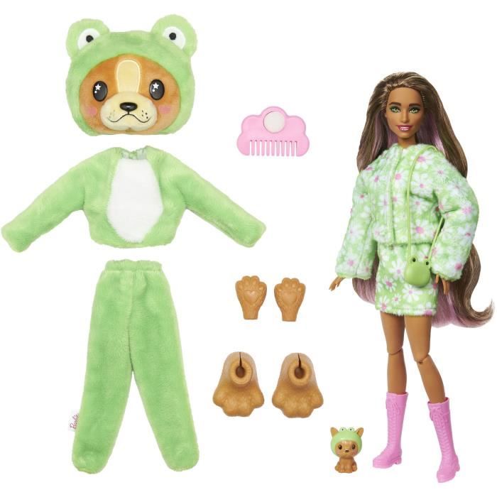 Barbie-Cutie Reveal-Poupée sur le theme des costumes chiot grenouille HRK24