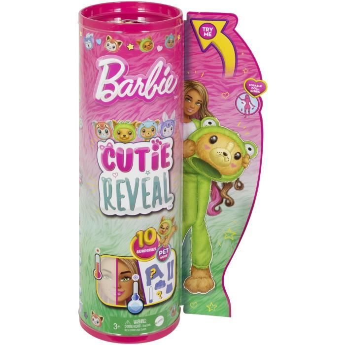 Barbie-Cutie Reveal-Poupée sur le theme des costumes chiot grenouille HRK24