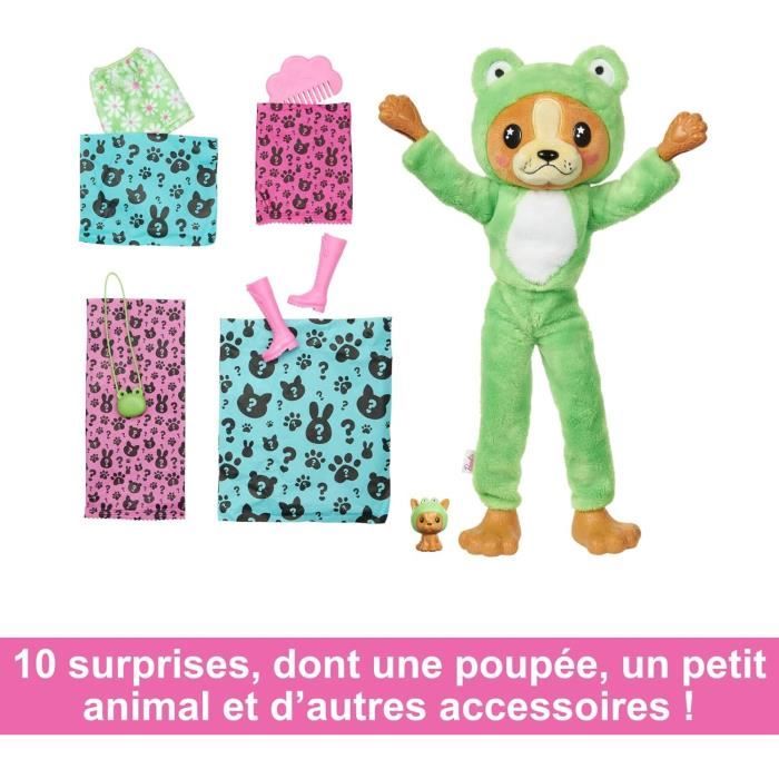 Barbie-Cutie Reveal-Poupée sur le theme des costumes chiot grenouille HRK24