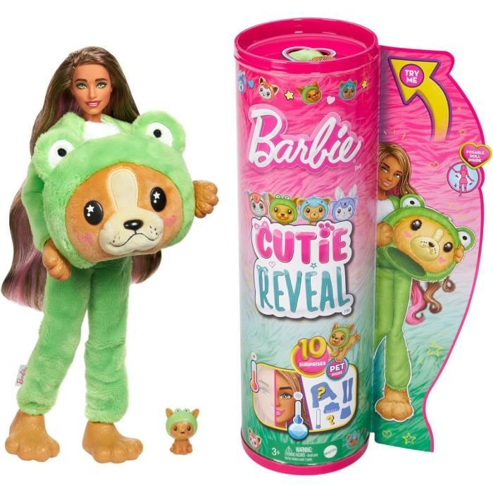 Barbie-Cutie Reveal-Poupée sur le theme des costumes chiot grenouille HRK24